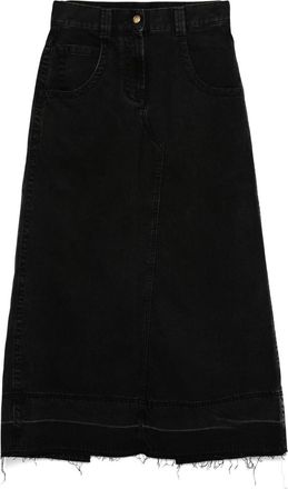 Palm Angels Long Denim Split Skirt
