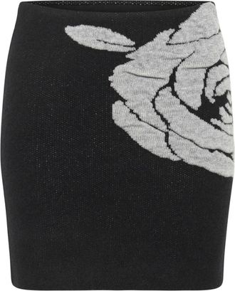 Gestuz Zwarte Gebreide Rok met Slim Fit - Dames - Korte rokken - Zwart - XL - Rokken