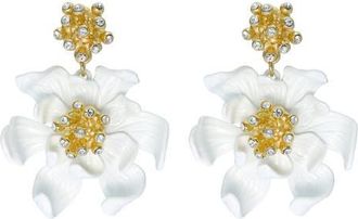 Ted Baker Fulva Furled Flower Enamel Drop Earrings in Metallic Gold at Nordstrom