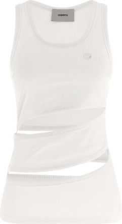 Coperni Spiral Tank Top - Dames - Tops zonder mouwen - Wit - M - Katoen - Tops