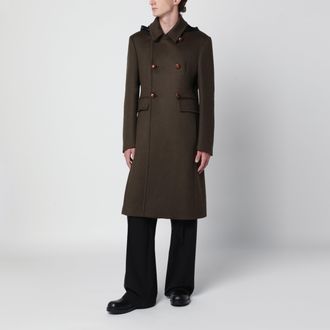 Namacheko Cappotto doppiopetto verde oliva in lana