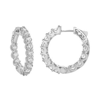 LuvMyJewelry Lilith 14K Gold Diamond Hoop Earrings - 4 Cts in 14K White Gold at Nordstrom