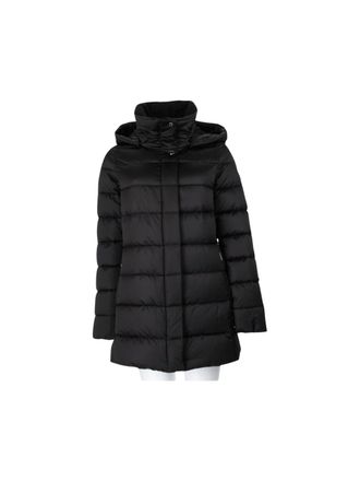 Moorer Delia SE3 Black Quilted Hooded Puffer Coat
