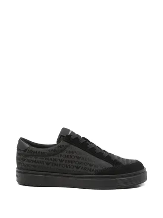 Emporio Armani Mens Logo-Print Sneakers