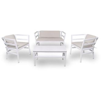 Resol Set 2+1+1 Sillones-sof&aacute;-mesa Interior, Exterior Blanco Click-clack Resol
