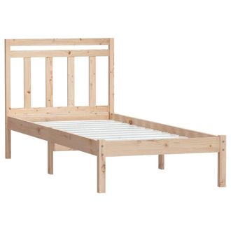 Berkfield Home Beautiful Bed Frame 75x190 cm Small Single Solid Wood in Light Brown