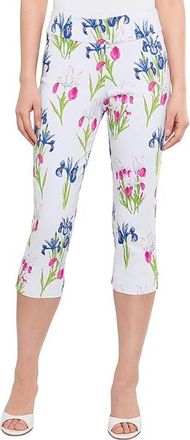 Krazy Larry Pull-On Crop Pants Tummy Control Womens Clothing Pink Iris : 14 22, Nylon/Rayon/Spandex