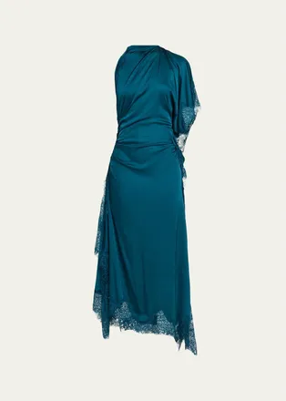 A.L.C. Miriam Draped Satin Lace Dress