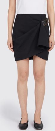 Bottega Veneta Asymmetrical Draped Merino Wool Mini Skirt with High Waist