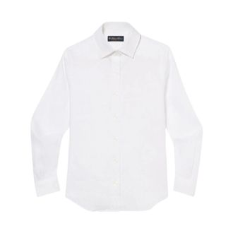 Brooks Brothers Linnen Overhemd met Logo - Dames - Overhemden - Wit - XS - Linnen - Overhemden