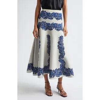 Ulla Johnson Alessia Jacquard Skirt in Ocean at Nordstrom, Size X-Large
