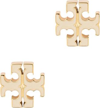 Tory Burch Accessoires, Dames, Beige, ONE Size, Icon Oorbellen