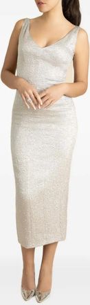 Adam Lippes Willa midi-jurk met V-hals - Zilver