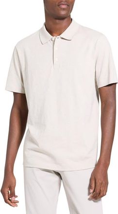 Theory Bron in Cosmos Slub Cotton Polo Shirt in Silver Cloud at Nordstrom, Size Xx-Large