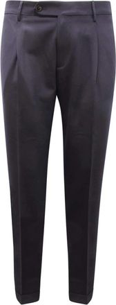 Berwich Wollen Blend Broek Retro Long Navy - Heren - Nette broeken - Blauw - XL - Wol - Broeken