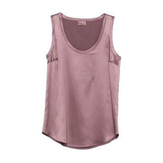 Brunello Cucinelli Canotta in Seta Stretch - - Tops - Donna - Marrone - S