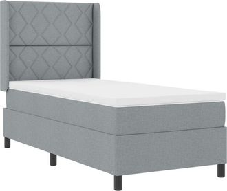 vidaXL Vidaxl - Box Spring Bed with Mattress Light grey 100 x 200 cm Fabric