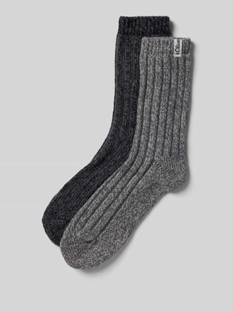 s.Oliver Red Label Strick-Socken mit Rippenb&uuml;ndchen im 2er-Pack in Dunkelgrau, Gr&ouml;&szlig;e 35-38