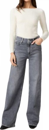 Paige Sasha Wide Leg Jeans In Smokey Grey
