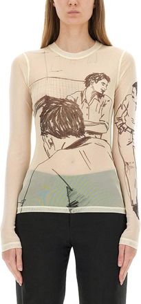 J.W.Anderson Transparent Top With Print-Donna
