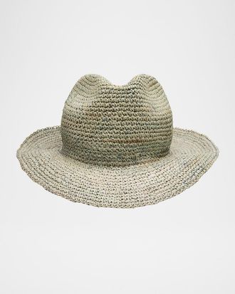 Giorgio Armani Mens Woven Textile Fedora Hat