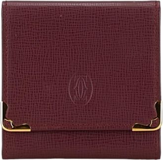 Cartier Bordeaux Wine Red Leather Coin Purse/Coin Case (Pre-Owned)