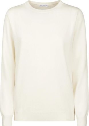 Brunello Cucinelli Cashmere Sweater - Dames - Cashmere truien - Beige - L - Kasjmier - Truien & Vesten