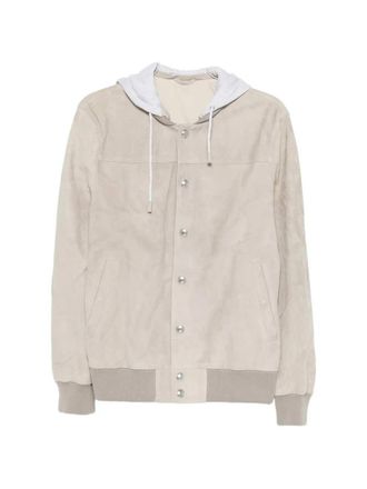 Eleventy Wildlederjacke mit Kapuze