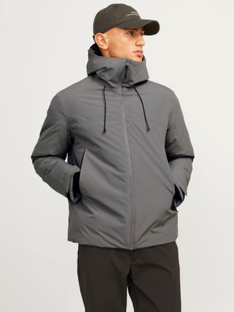 Jack & Jones Outdoorjacke JACK & JONES JCOSUMMIT PADDED SHELL JACKET SN, Herren, Gr. S, grau (gargoyle), Web, Obermaterial: 100% Polyester, unifarben, Jacken Outdo