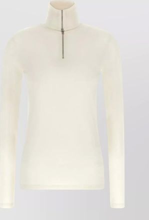 Jil Sander virgin wool blend half zip turtleneck sweater