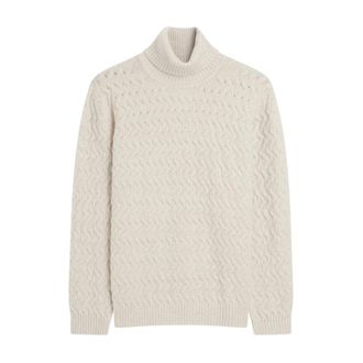 Cinque Turtlenecks, male, Beige, Size: L Chunky Knit Sweater