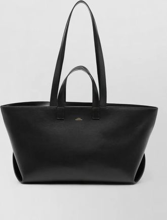 A.P.C. leather shoulder tote bag detachable pouch