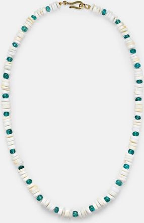 Ileana Makri 9kt gold beaded necklace with opal and apatite