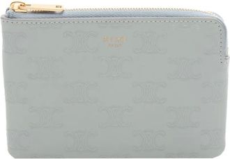 Celine Portamonete goffrato in pelle Triomphe 2010-2025 - Blu