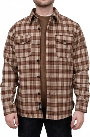 Schott NYC Classic Outdoor Plaid Cpo Shirt In Tan