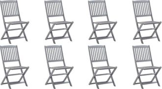 vidaXL Vidaxl - Folding Outdoor Chairs 8 pcs Solid Acacia Wood