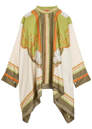 La DoubleJ LA Double J Foulard Printed Asymmetric Silk Shirt - Multicoloured - XL (UK16 / XL)