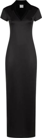 Courr&egrave;ges Abito lungo con scollo a V - Nero