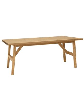 Deco Wood Mesa de comedor de madera maciza acabado tono medio de 120x75cm