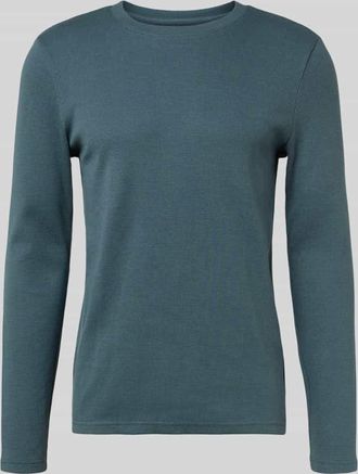 Mc Neal Longsleeve mit Strukturmuster und Rundhalsausschnitt in Anthrazit Melange, Größe XXXL