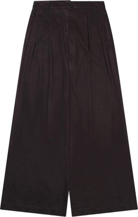 Alysi High-Waisted Wide-Leg Pleated Polyester Pants