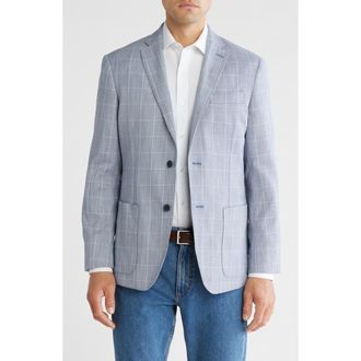 Nordstrom Rack Navy & White Windowpane Notch Collar Textured Sport Coat in Navy- White Grid Texture at Nordstrom Rack, Size 38 Regular