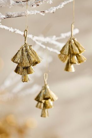 Terrain Mini Tassel Charm Ornaments, Set of 3