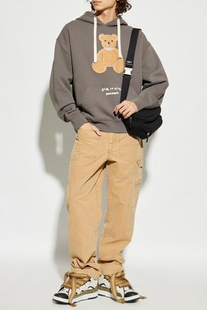 Palm Angels Sweatshirt With A Distinctive Teddy Bear Motif, Mens, Grey