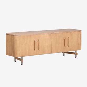 Sklum Mueble Tv 160x40 Cm En Madera De Mango Y Acero Osaka Sklum