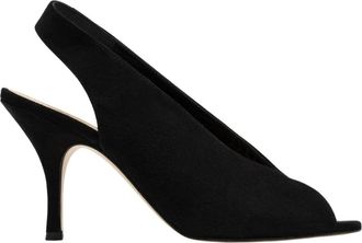 Parall&egrave;le Tino Sandal - Dames - Sandalen met hakken - Zwart - 36 1/2 EU - Leer - Schoenen