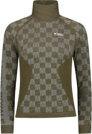 Mons Royale Ascender Merino Seamless Mock Neck L/S Merinounterw&auml;sche f&uuml;r Damen | oliv