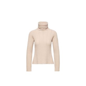 Moncler Moncler Cable Knit Wool Blend Turtleneck, Women, Beige, Size: Xs