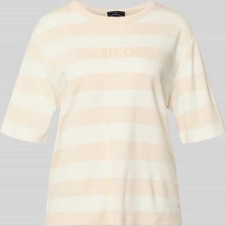 Monari Relaxed Fit Sweatshirt aus Viskose-Mix mit Logo-Detail in Beige, Gr&ouml;&szlig;e 34