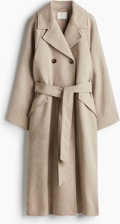 H&M Mantel mit Bindegürtel - Brown